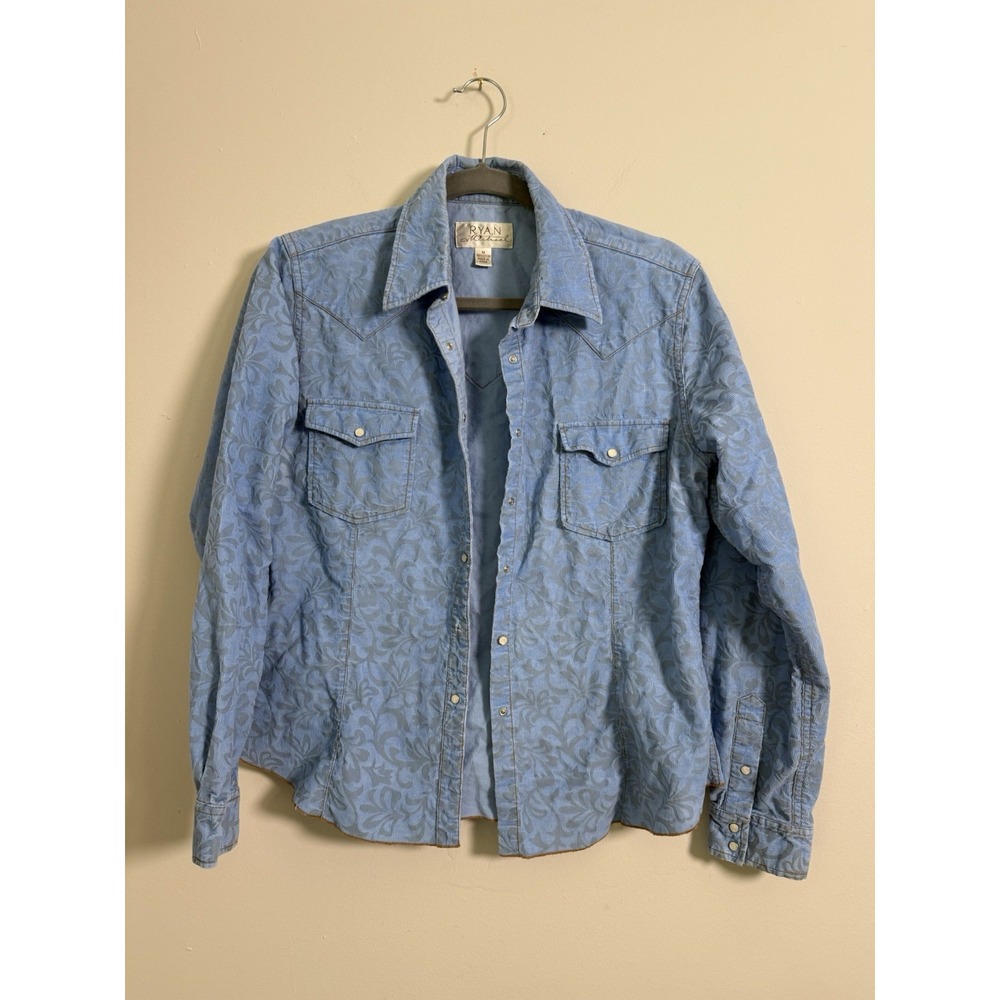 Ryan Michael Velvet Burnout Women's M Button up Shirt Rockabilly Western‎ Desert
